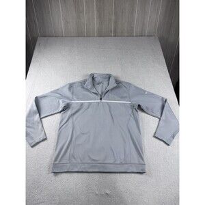 Nike Golf LIVESTRONG Therma-FIT 1/4 Zip Pullover Long Sleeve Top Men's Large Gre